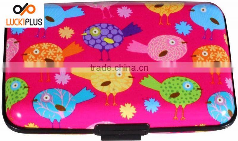 Luckiplus Inventory RFID Blocking Card Holder Colorful Aluminum Wallets Theft Blocker