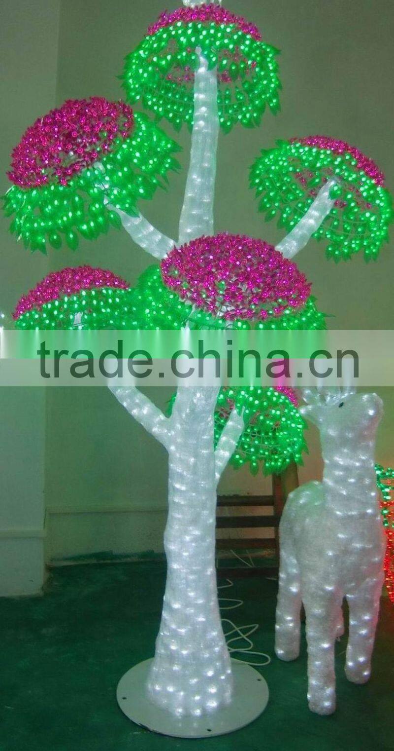 3D artificail led Chrsitmas tree decoration Outdoor