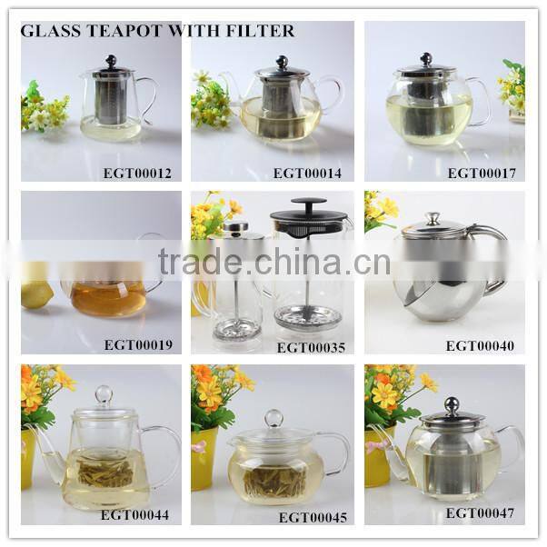 350ML New High quality borosilicate glass portable tea maker,stainless steel glass tea pot with strainer