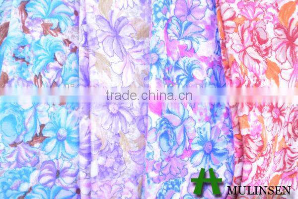 Polyester Knitted floral printing velvet fabric