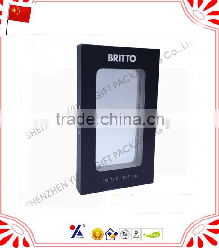 Beauty natural black deboss paper print packing box for iphone 6 plus