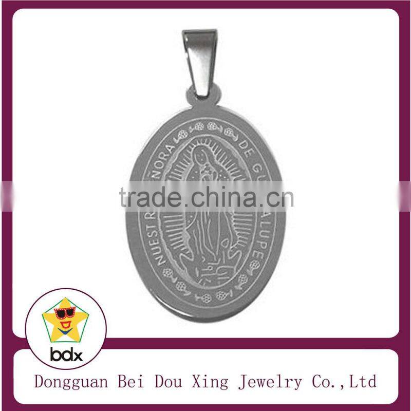 China Wholesales Religious Easter Memorial Gift Stainless Steel Catholic Gold Enamel Saint Our Lady Of Sorrows Medal Pendant