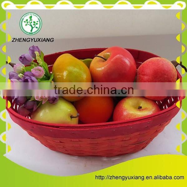 Bamboo weaving fruit vegetable holding basket with handles