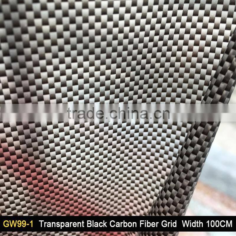 Transparent Black Carbon Fiber Grid Water Transfer Printing Film/Equipment Hydro Graphics Film WIDTH 100CM GW99-1