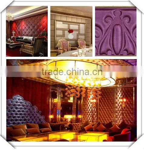 Semi PU upholstery leather supplier surface with embroider design and metallic color