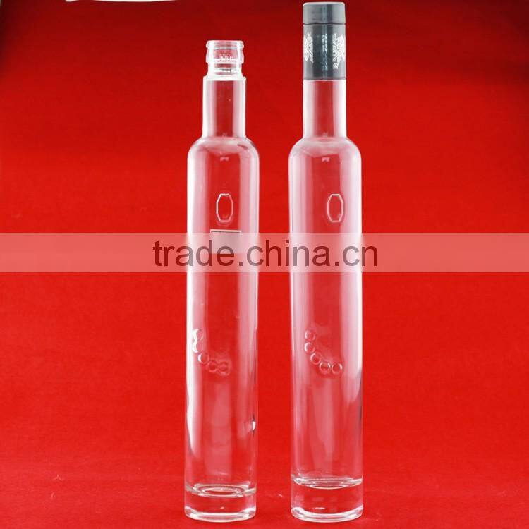 low cheap glass material bottles ice wine bottles 700ml aluminum metal cap bottles