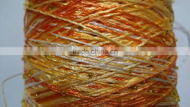 150D Space dyed beads fancy yarn for sweater or scarf