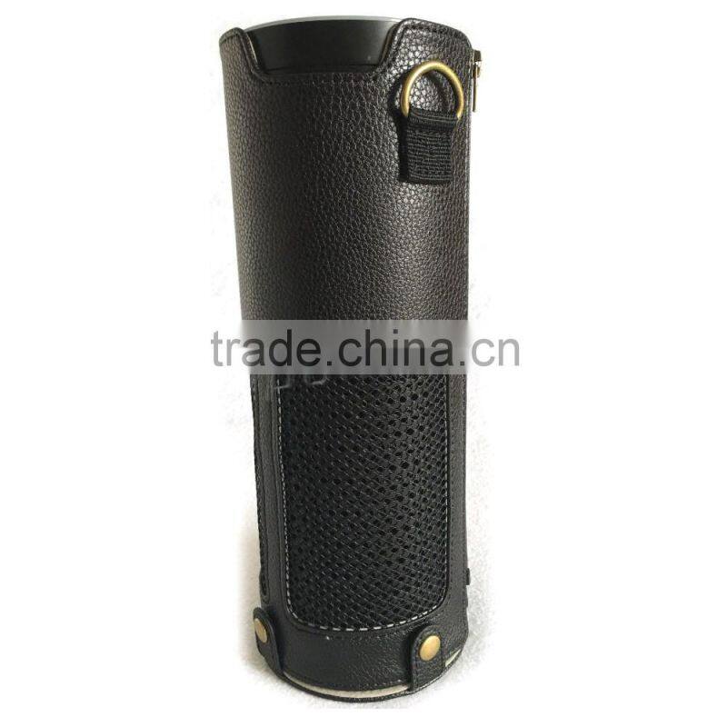 Bluetooth Speaker Carrying Case for Amazon Echo, Premium Vegan PU Leather Protective Cover for Amazon Echo with Holding Strap