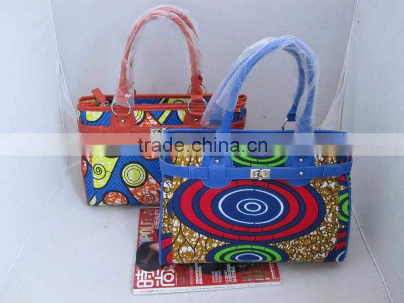 2016 new products African wax print fabric handbags for women