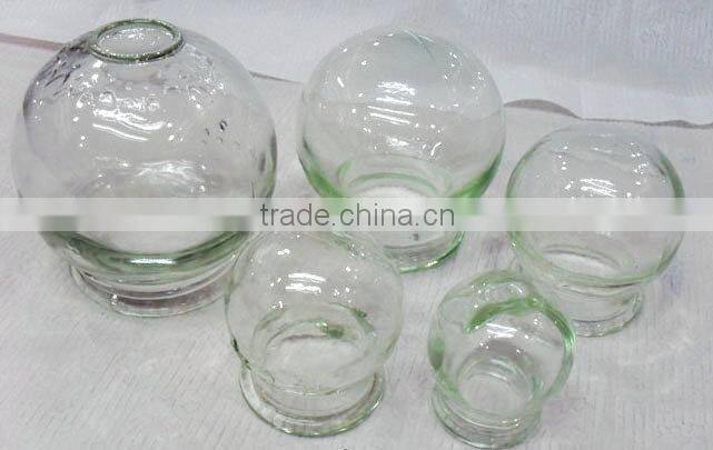 Different sizs Chinese traditional therapy cupping glass cups 5 set