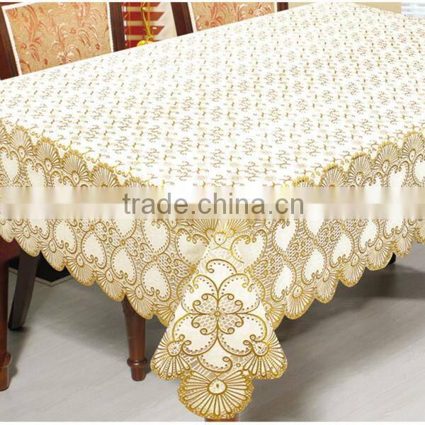 137X182CM Golden Lace Vinyl Tablecloth