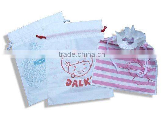 Custom retail packaging cheap promotional drawstring bag for girl