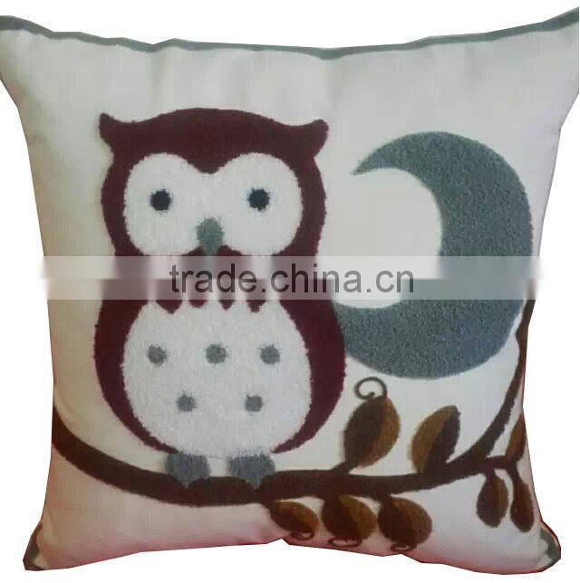 Embroidered Christmas Deer Cushion Cover