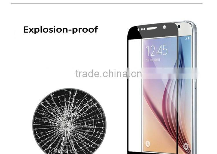 Silk printing 9H 0.33mm tempered glass screen protector for samsung galaxy S6