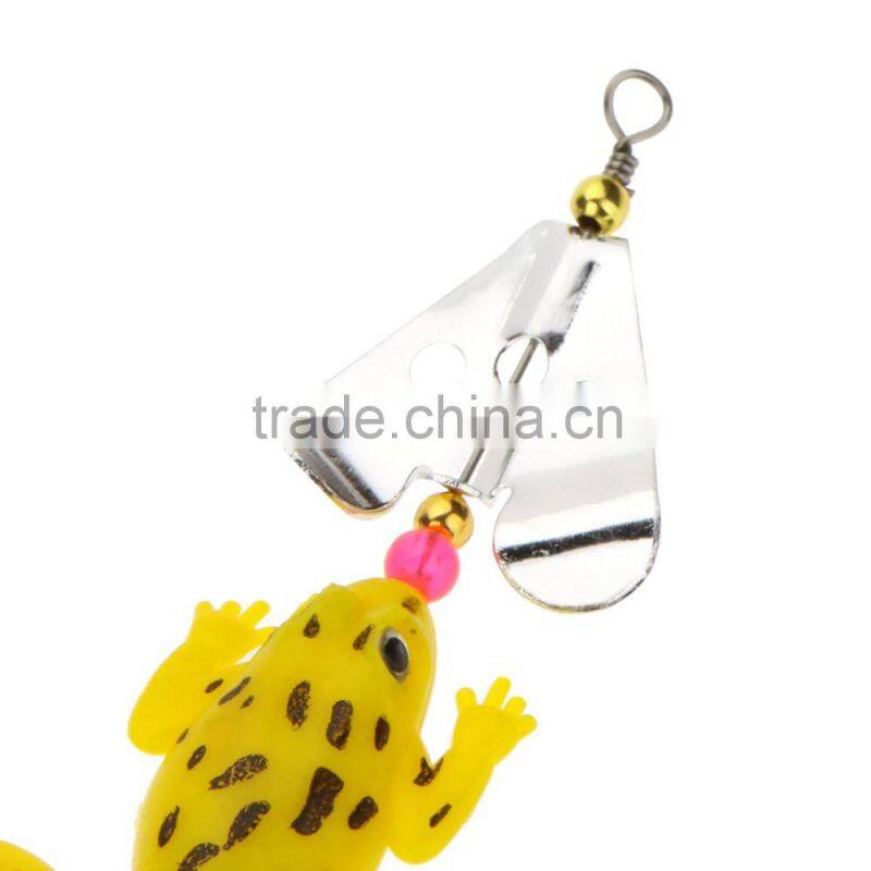 4Pcs 6.5g 11.5cm Frog Shape Soft Fishing Lures Single Fishhook Sequin Baits