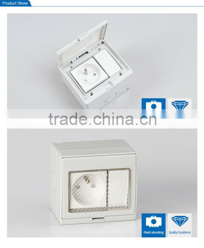 One-position Switch with One French Style Socket Wall Socket Switch