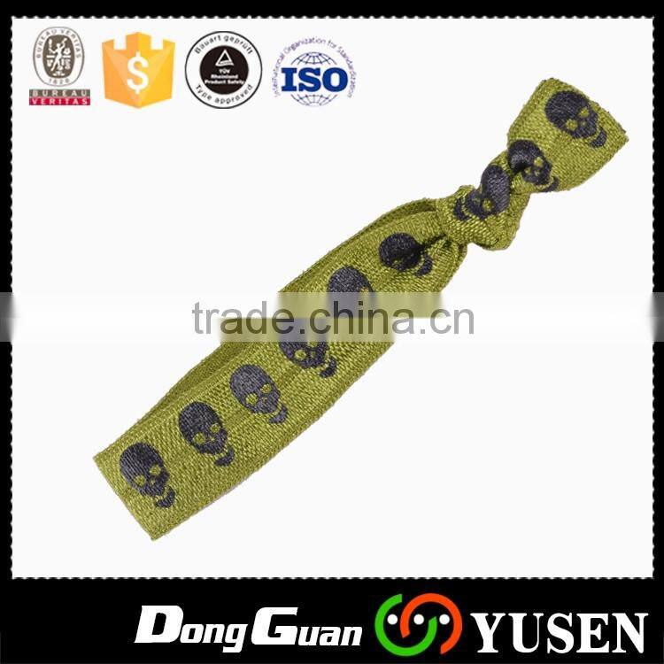 New style fashion custom printed polyester elastic hair tie with wholesales