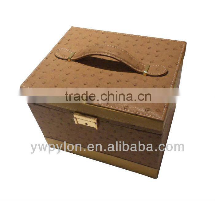 Yellow PU leather jewelry case