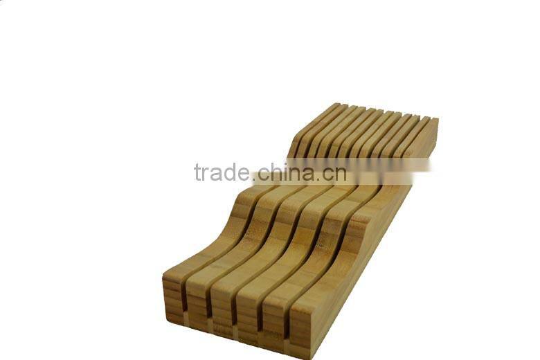 DX003/In Drawer Counter Kitchen Bamboo Knife Holder Rack Storage Block