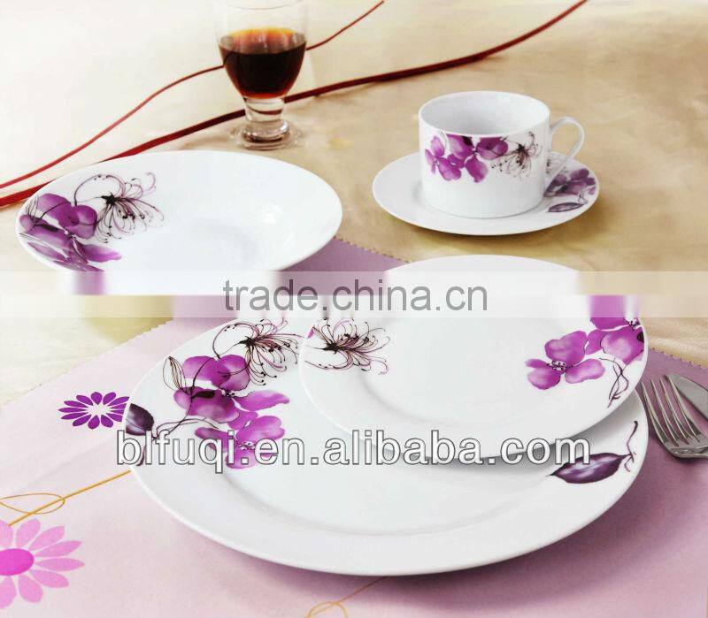 cheap bulk white square shape porcelain dinner plate with custom printing wholesale ceramic dinner plate & dish stock