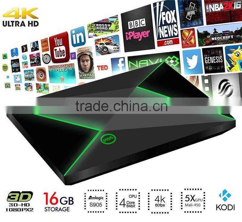 2016 New Arrival M9S Z8 S905 2G 16G Android 5.1 4K TV BOX 2.4G WIFI 1000M LAN Bluetooth KODI
