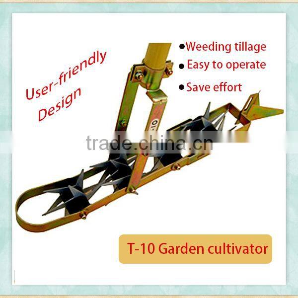 garden hand tools of simple structure,long handle manual hand rotary garden cultivator for weed ripper