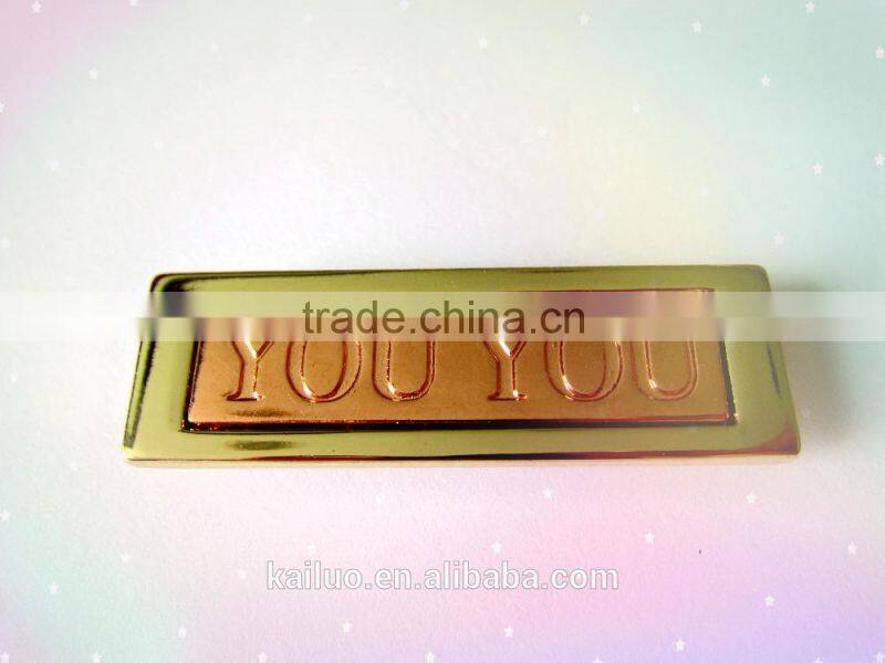 two color design jeans metal label/metal plate