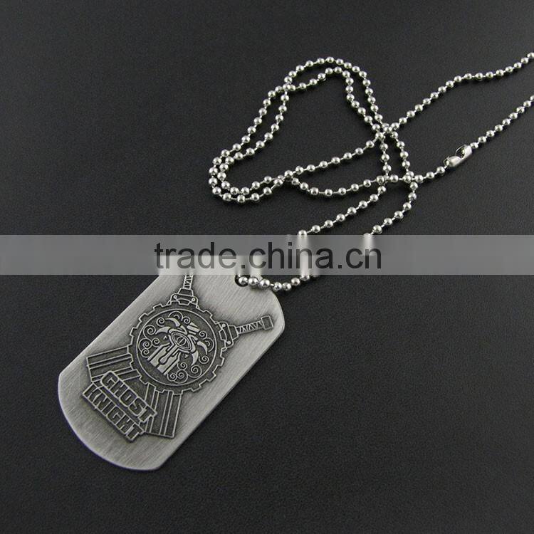 Wholesale custom laser military dog tag with necklace