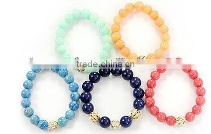 Multi color pashmina style lucky beads bracelet