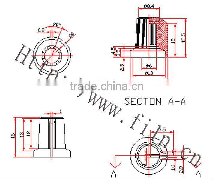 FL12-35 oven ranges with red rotary switch knob