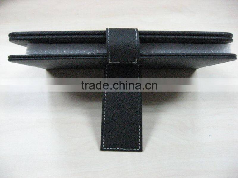 Light weighted and durable black PU universal 7 inch tablet keybaord case with Russian and English letters