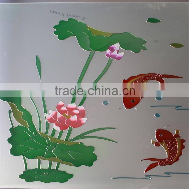 china factory hot selling acid frosted glass design for front doors