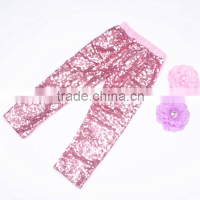 Wholesale boutique baby sequin pants multi-color shiny pants sequin pants for kids girls