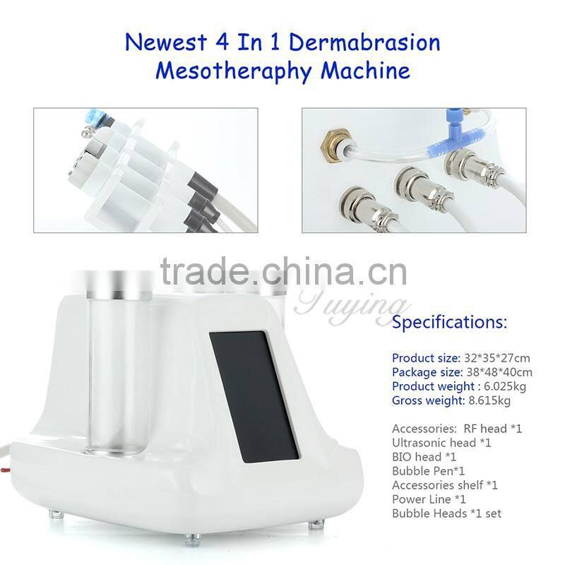 2016 Newest 4 in 1 small bubbles water dermabrasion facial cleansing machine beauty equipment