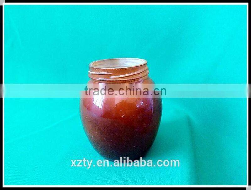 small ceramic colour painted pot with screw lid for pickled garlic