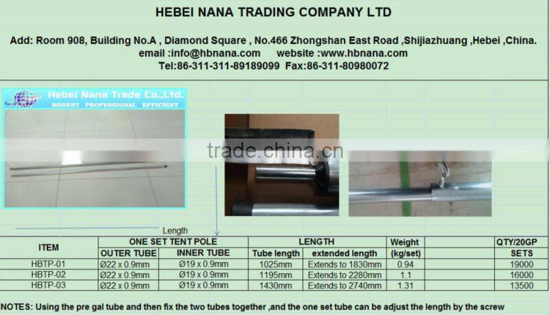 Aluminium Telescopic Camping tarp tent poles / Multi-purpose tent poles