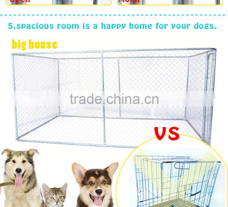large outdoor galvanized chain link metal dog fence