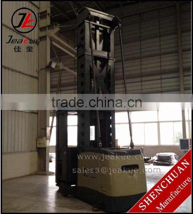 Three ways forklift for Narrow Aisle 1800mm Battery operated Man Up electric three ways forklift