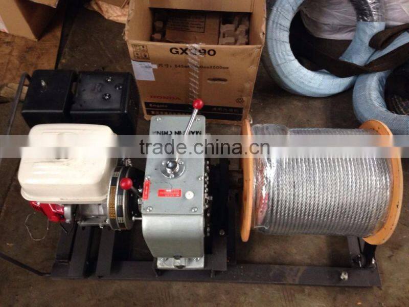 5 Ton HONDA gasoline engine wire rope hoist pulling winch