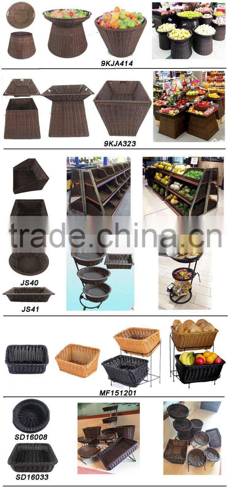 Wholesales chinese supplier PE rattan plastic laundry basket for dirty clothes