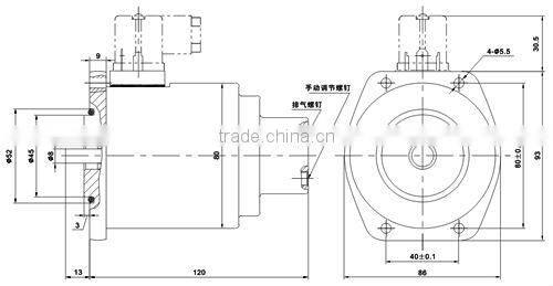 Hydraulic 24V wet - pin type GP80-4-XT proportional solenoid