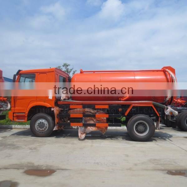 300hp HOWO Cab 4*4 SINOTRUK Sewage Suction Truck 8 ton