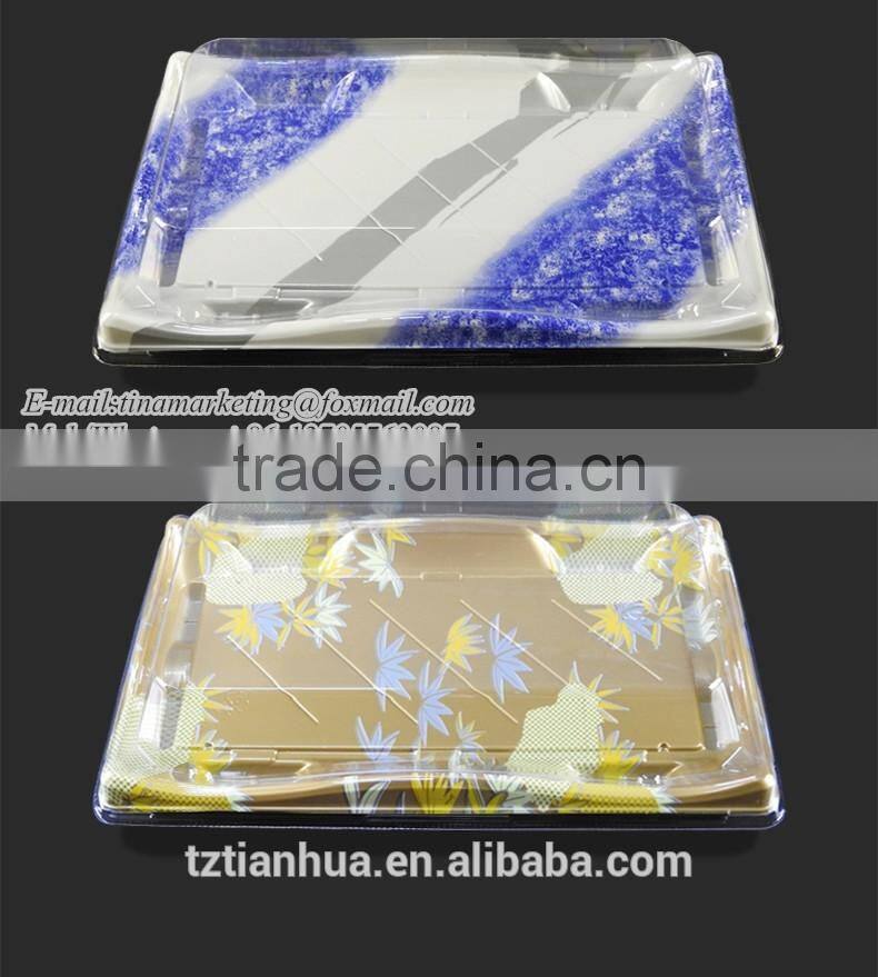 Eco-Friendly Feature Plastic Material Food Sushi Packaging Box,Plastic Sushi Container,Plastic Sushi Take Away Display Tray
