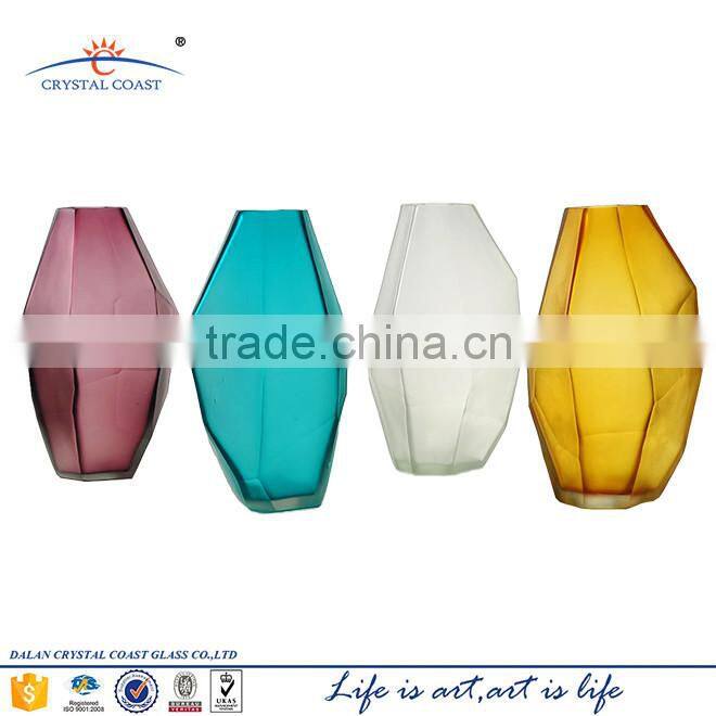 Handblown Multifaceted colored geometric glass terrarium