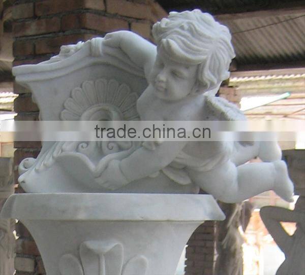 Angel Carved Stone Fountain for Outdoor