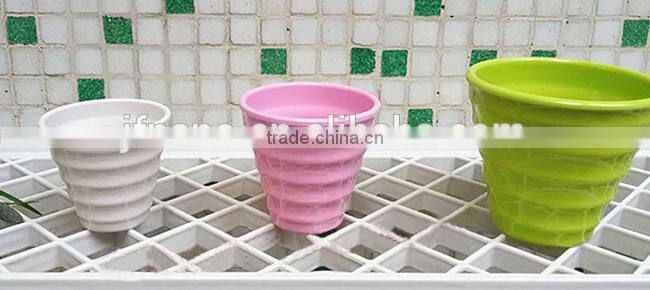 Home decor colorful plastic small decorative flower pots