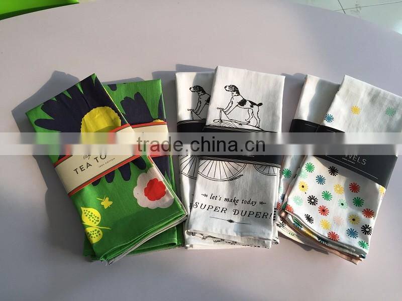 Custom Logo Full Printing Christmas Cotton Tea Towel