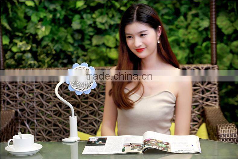 Cute Lovely USB Rechargeable Clip Fan, Student Dormitory Bedside Clip Fan, Mini USB Sunflower Fan