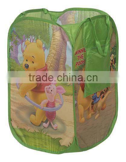 Cute Cartoon Winnie Collapsible Foldable Folding Kids Laundry Bag Hamper Basket Custom Design