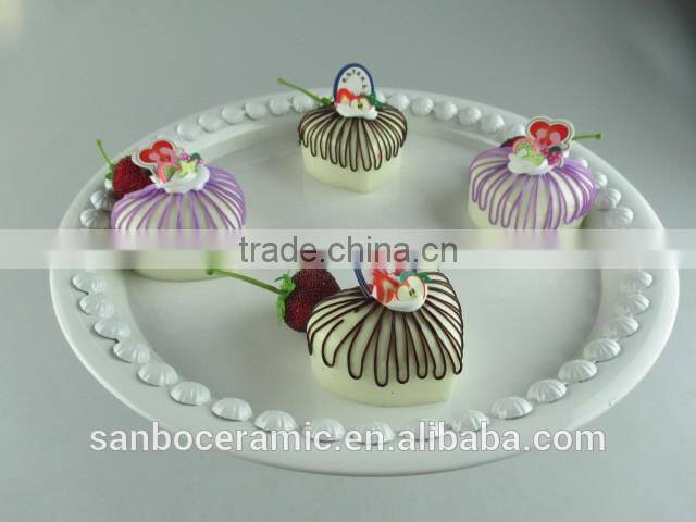 ceramic cake stand , metal cake stand white for wedding & party with dome